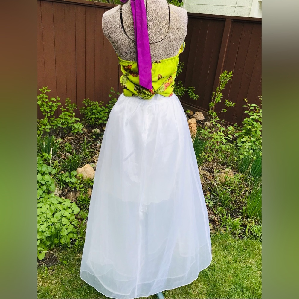 Vintage Roberta Sheer White Maxi Skirt Size 5/6 - Picture 6 of 13